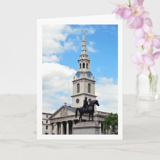 Tarjeta Estatua de Jorge IV en Trafalgar Square, Londres (Orquídea)