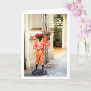 Tarjeta Estatua de la calle española, ciudad de Valencia, 