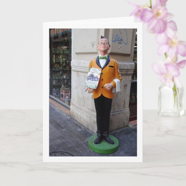 Tarjeta Estatua de la Calle Española, Valencia City, Españ (Orquídea)