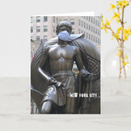 Tarjeta Estatua de la juventud con máscara de la cara - ta