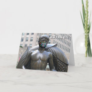 Tarjeta Estatua de la juventud con máscara facial de calve