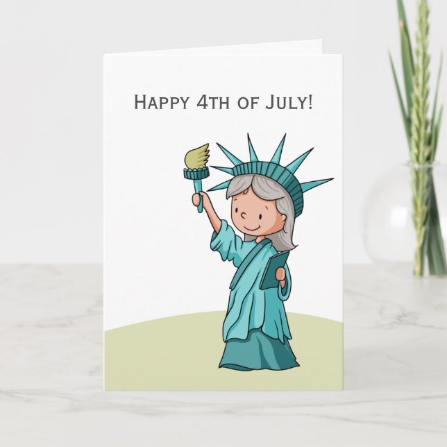 Tarjeta Estatua de la Libertad 4 de Julio Patriótico (Anverso)