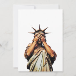Tarjeta Estatua de la Libertad cubriendo su rostro de verg