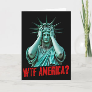 Tarjeta Estatua de la Libertad de América Anti-Trump Polít