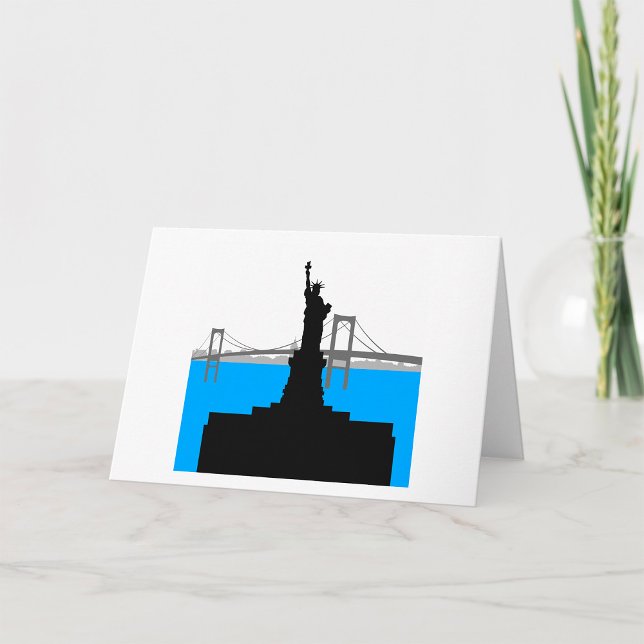 Tarjeta Estatua de la libertad en la silueta de Nueva York (Subido por el creador)