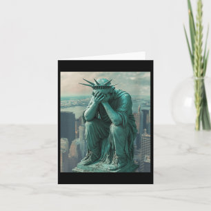 Tarjeta Estatua De La Libertad Facepalm V-cuello