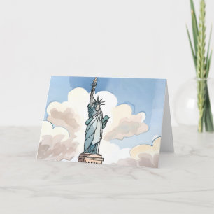Tarjeta Estatua de la Libertad Monumento acuarela
