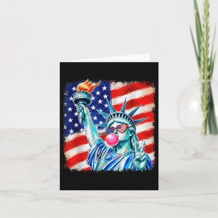 Tarjeta Estatua de la libertad soplando burbujas mujeres p