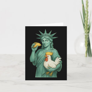 Tarjeta Estatua de la Libertad Sutil Anti Trump Chicken Ta