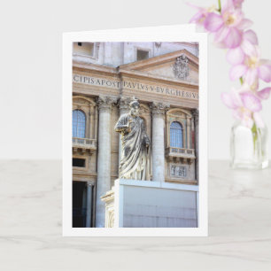 Tarjeta Estatua de San Pedro en la Plaza de San Pedro, Ita