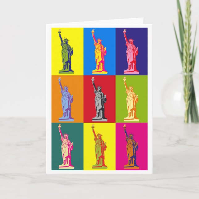 Tarjeta Estatua del arte pop de la libertad (Anverso)