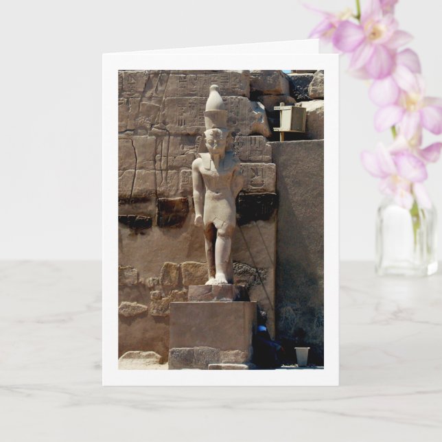 Tarjeta Estatua del templo de Karnak, Luxor, Egipto, (Orquídea)