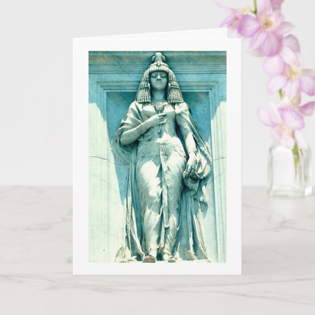 Tarjeta Estatua egipcia en el museo de El Cairo (Orquídea)