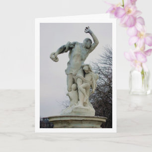 Tarjeta Estatua en Avenida de los Campos Elíseos, París, F