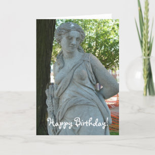 Tarjeta Estatua en el parque, ¡Feliz cumpleaños!