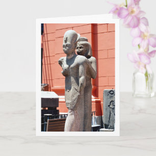 Tarjeta Estatua fuera del Museo de El Cairo, Egipto
