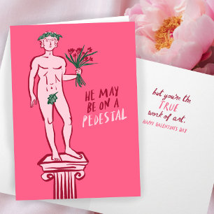 Tarjeta ESTATUA GALENTINE San Valentín Caprichoso Divertid