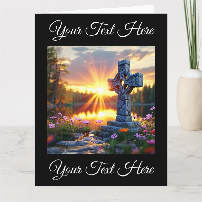 Tarjeta Estatua Inspiradora de la Santa Cruz en el Lago Es (Anverso)