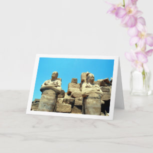 Tarjeta Estatuas antiguas en Luxor, Egipto,