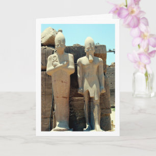 Tarjeta Estatuas de guardias del Antiguo Egipto, Luxor,