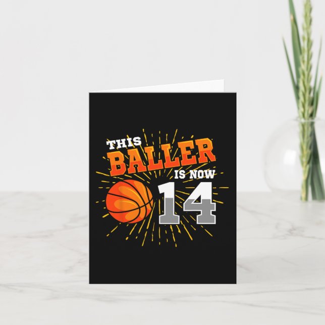 Tarjeta Este Baller es ahora 14 Baloncesto 14th Birthday P (Anverso)