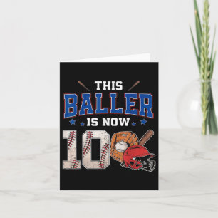 Tarjeta Este Baloncestista Cumple 10 Años Béisbol Cumpleañ