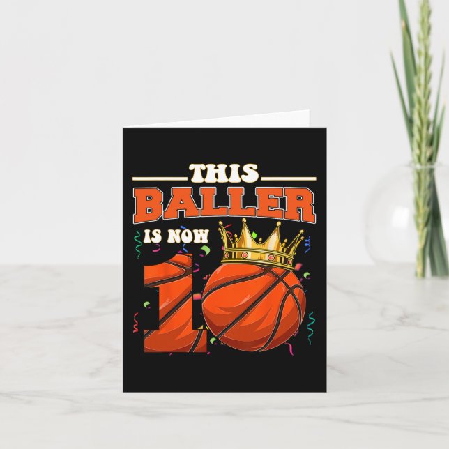 Tarjeta Este Baloncestista Cumple 10 Años Feliz Cumpleaños (Anverso)