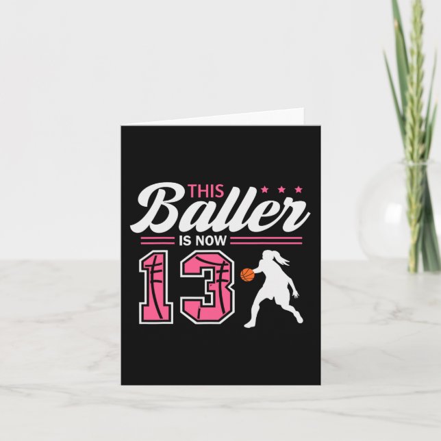 Tarjeta Este Baloncestista Cumple 13 Años Cumpleaños 13 de (Anverso)