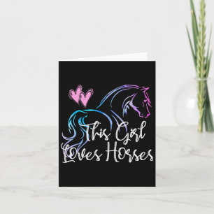 Tarjeta Este Chica ama a los caballos a caballo montando e