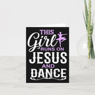 Tarjeta Este Chica Corre Sobre Jesús Y Bailando Cristiano