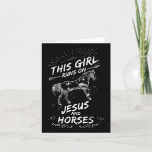 Tarjeta Este Chica Corre Sobre Jesús Y Caballos