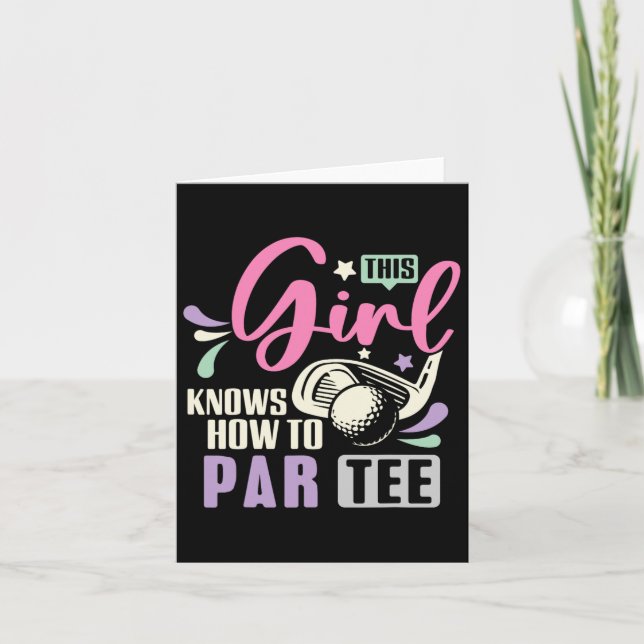 Tarjeta Este Chica Sabe Cómo Par Tee Funny Golf Lets Par (Anverso)