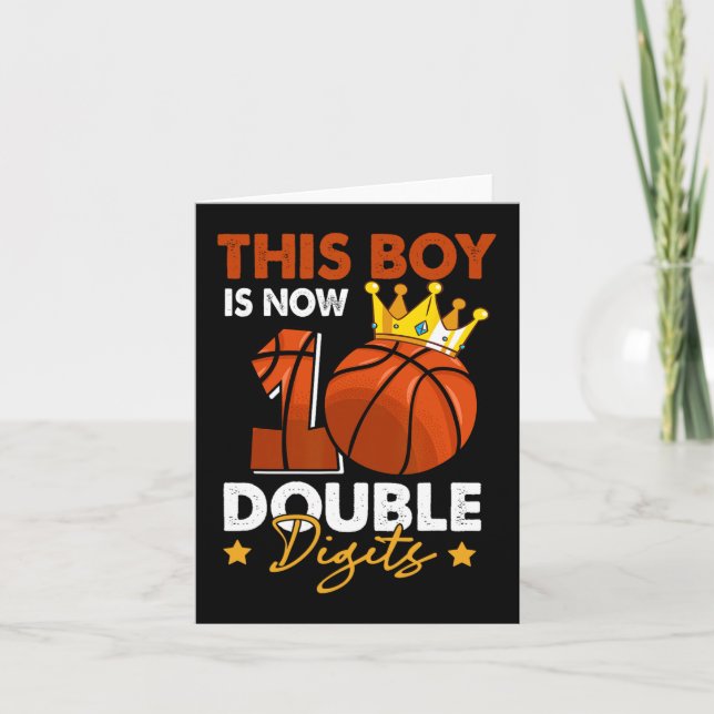 Tarjeta Este chico ahora tiene 10 Dobles dígitos Baloncest (Anverso)