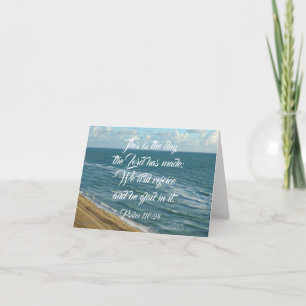Tarjeta Este es el día de la Biblia Scripture Beach Christ