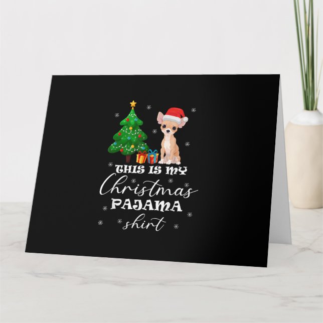 Tarjeta Este Es El Disfraz De Sant Pajama Chihuahua De Mis (Anverso)