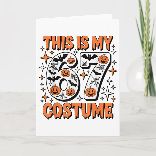 Tarjeta Este Es Mi Disfraz 67 6 7 Meme Gen Alpha Halloween (Anverso)