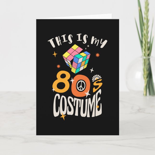 Tarjeta Este es mi disfraz de los 80 (Anverso)