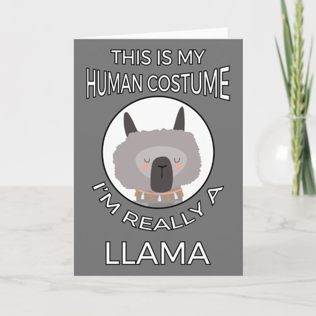 Tarjeta Este es mi disfraz humano - Edición de Llama II (Anverso)