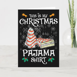 Tarjeta Este Es Mi Divertido Pastel De Navidad De Pijama D