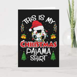 Tarjeta Este Es Mi Jugador De Fútbol De Pijama De Navidad 