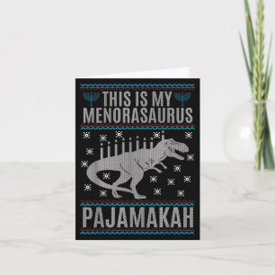 Tarjeta Este es mi Menorah-saurus Happy Hanukkah Dinosaur