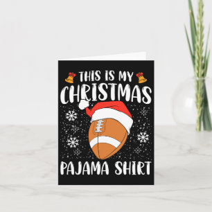 Tarjeta Este Es Mi Navidad Camisas Pajama Fútbol Noche Sp