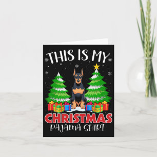 Tarjeta Este Es Mi Navidad Pajama Doberman Pinscher Dog