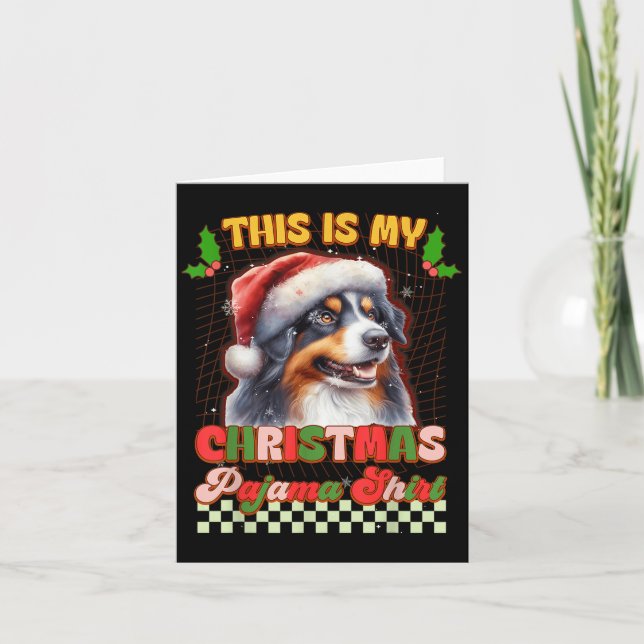 Tarjeta Este es mi Navidad Pajama Funny Sheph Australiano (Anverso)