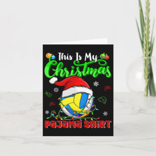 Tarjeta Este Es Mi Navidad Pajama Funny Voleibol