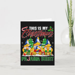 Tarjeta Este Es Mi Navidad Pajama Gnome Voleibol Ball