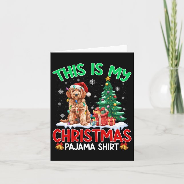 Tarjeta Este Es Mi Navidad Pajama Goldendoodle Perro Lover (Anverso)