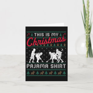 Tarjeta Este Es Mi Navidad Pajama Lacrosse Suele Sudar