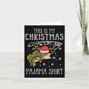 Tarjeta Este Es Mi Navidad Pajama Shirshing Pescando Navid