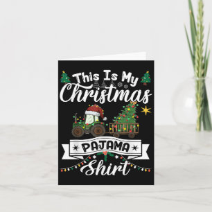 Tarjeta Este Es Mi Navidad Pajama Shirt Light Tractor Fa